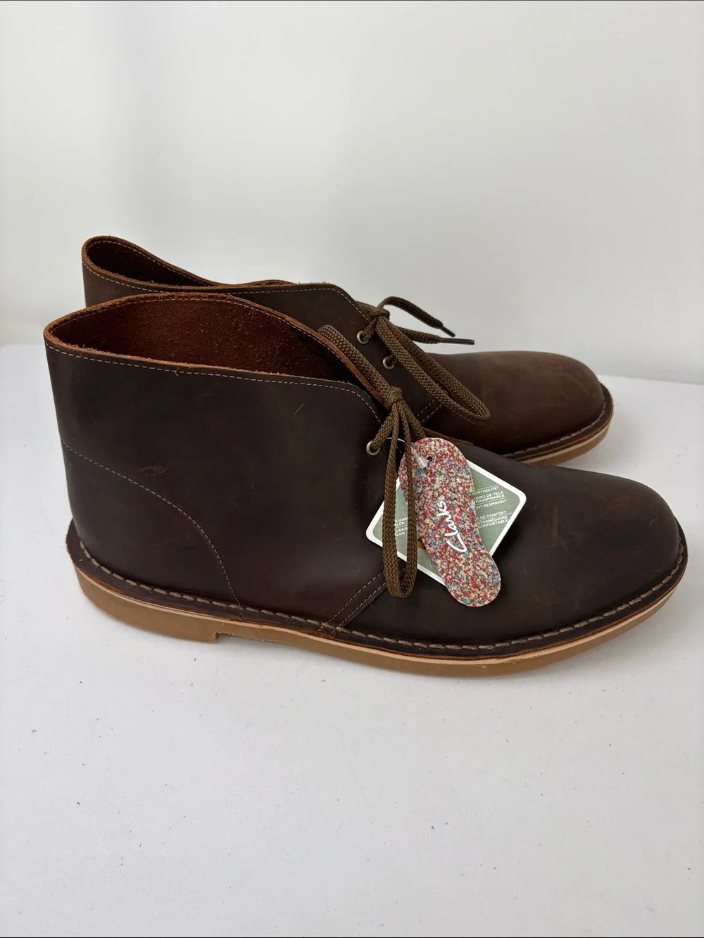 🍿 nwt Clarks Dark Brown Leather Chukka Boots extreme comfort system